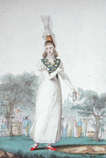 كوشواز في الزي التقليدي لأيام الأعياد ، نقشها جاتين حوالي عام 1830 (لون ليثو) بواسطة بينوا (بعد) بيتشو