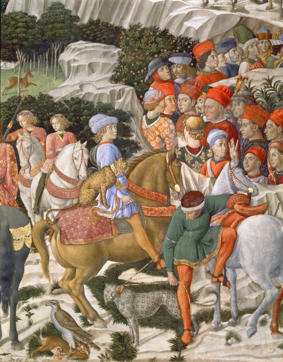 Giuliano de &39;Medici (1453-78) مثل Melchior ، التفاصيل من دورة رحلة Magi في الكنيسة ، حوالي 1460 بواسطة Benozzo di Les di Sandro Gozzoli