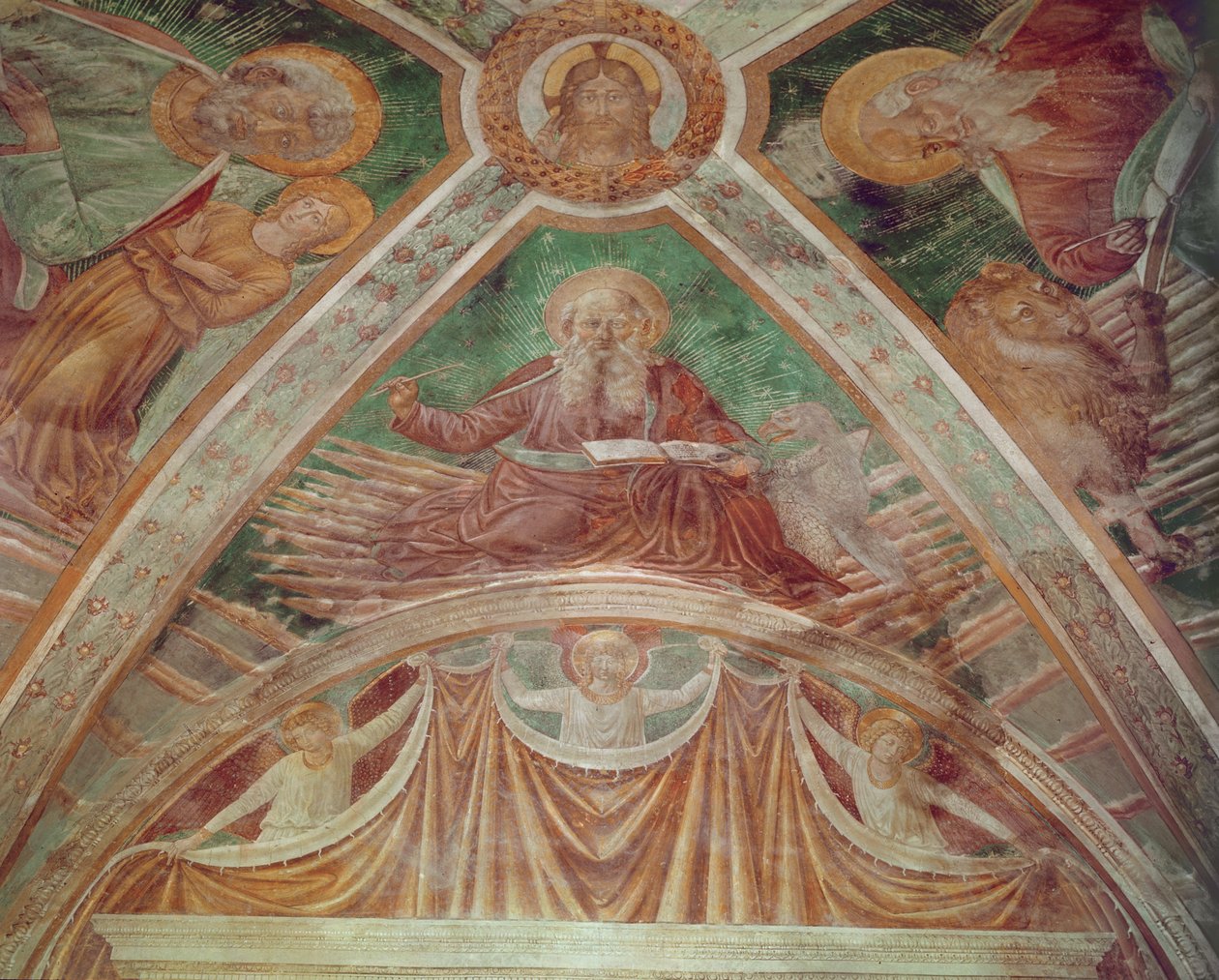 الله الآب في حجر الزاوية ، نعمة المسيح على السقف ، نعمة الله الآب بواسطة Benozzo di Les di Sandro Gozzoli