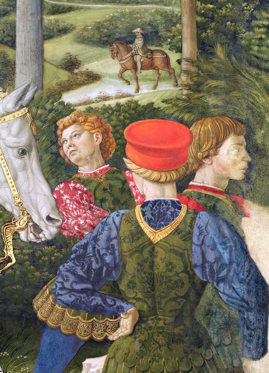 الحاضرون الكبديون ، التفاصيل من دورة رحلة المجوس في الكنيسة ، c.1460 بواسطة Benozzo di Les di Sandro Gozzoli
