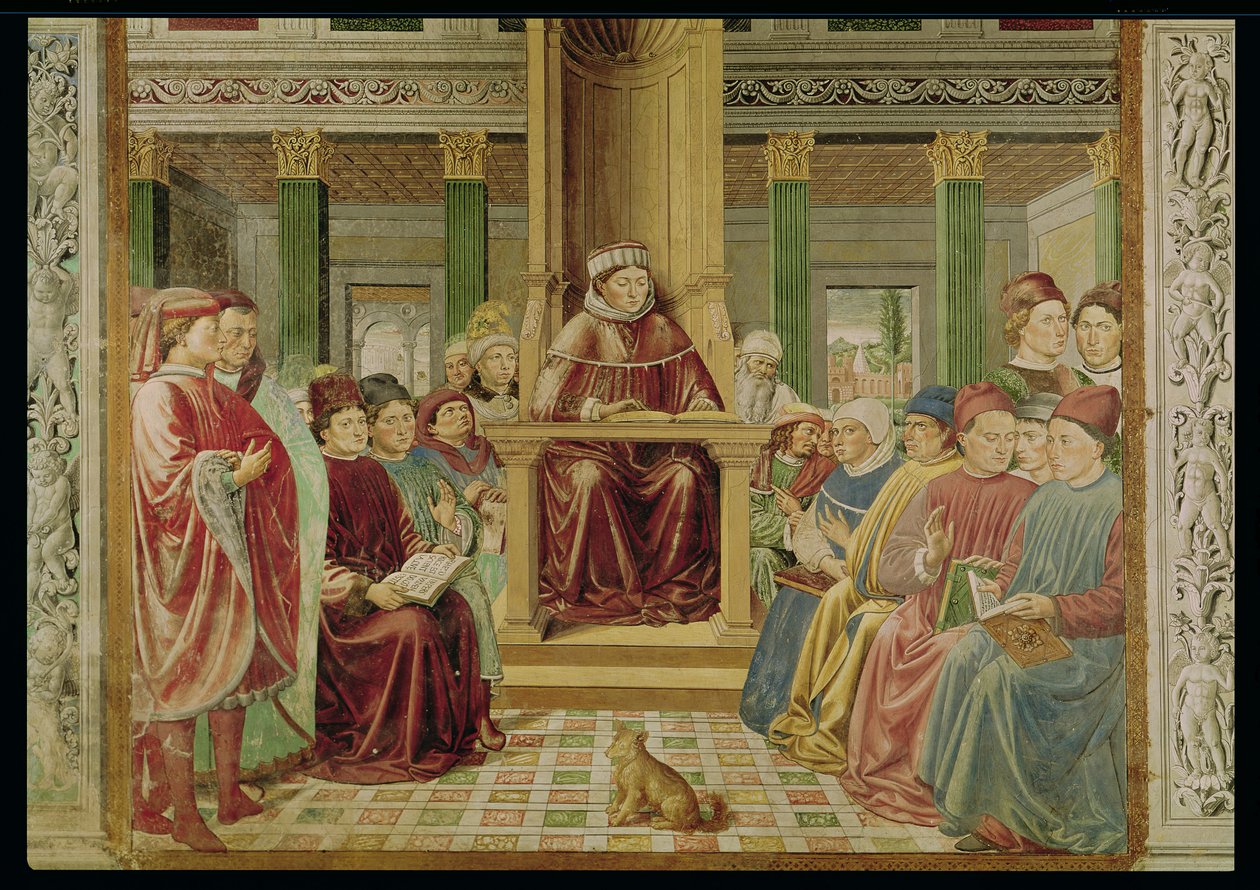القديس أوغسطين قراءة البلاغة والفلسفة في مدرسة روما ، 1464-65 بواسطة Benozzo di Les di Sandro Gozzoli