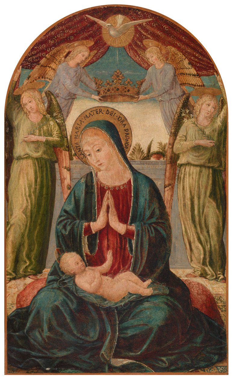 مادونا والطفل مع الملائكة بواسطة Benozzo Gozzoli