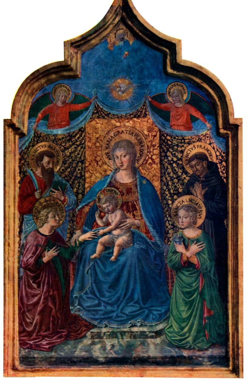 الزواج الصوفي لسانت كاترين 1466 1930. بواسطة Benozzo Gozzoli
