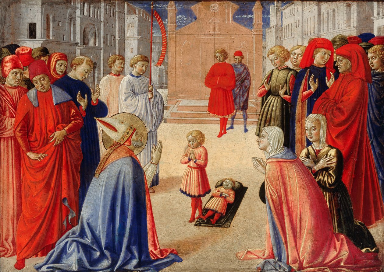 القديس زينوبيوس يقوم بتربية ولد من بين الأموات ، 1462 بواسطة Benozzo Gozzoli