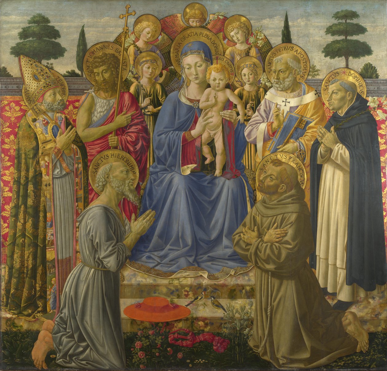 العذراء والطفل المحاصران بين الملائكة والقديسين ، 1460 بواسطة Benozzo Gozzoli