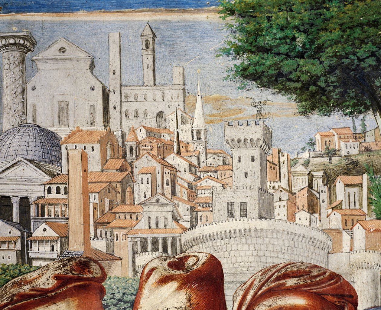 عمارة مدينة روما ، تفاصيل من قصص القديس أوغسطين بواسطة Benozzo di Les di Sandro Gozzoli