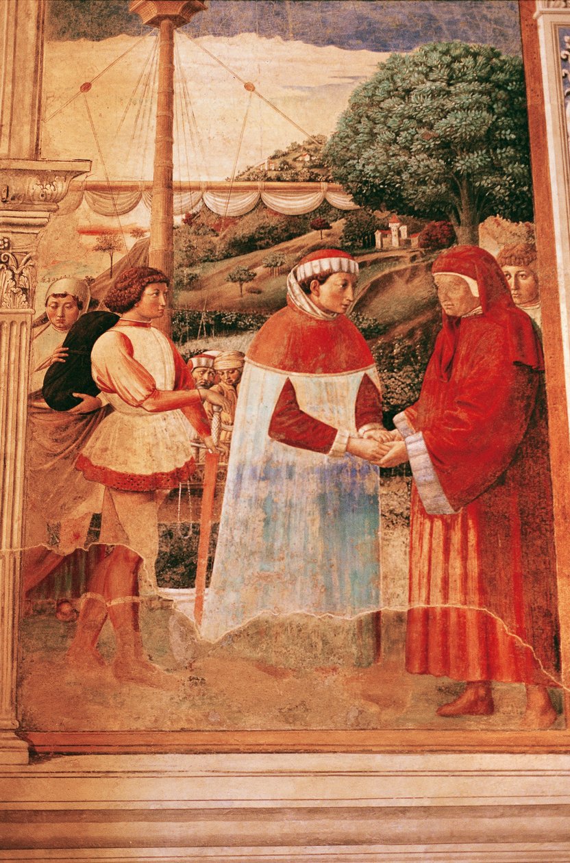 وصول أوغسطين إلى أوستيا موجهاً إلى روما بواسطة Benozzo di Les di Sandro Gozzoli