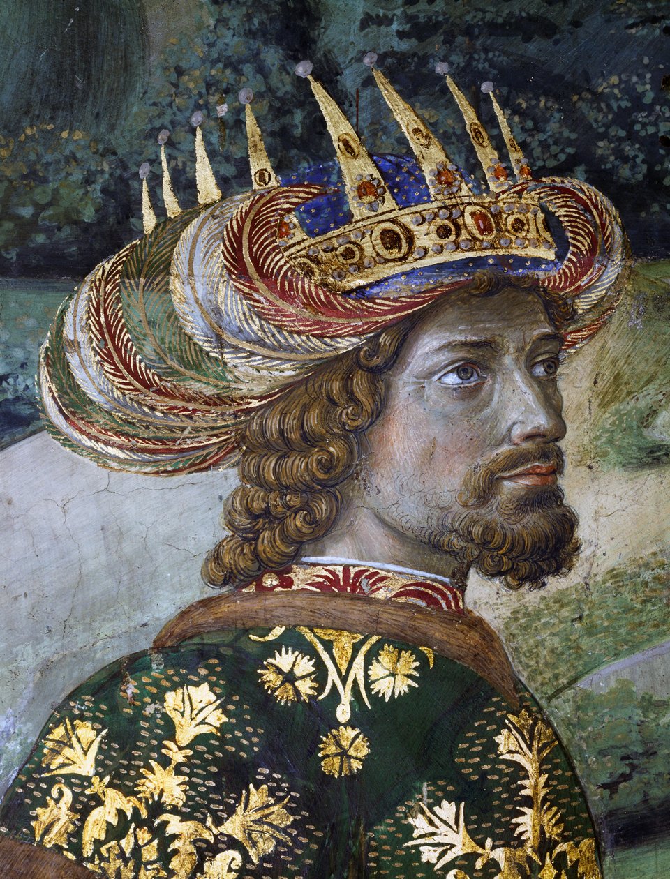 Balthazar, alleged portrait of John VIII Palaiologos, detail from Procession of Magi بواسطة Benozzo di Les di Sandro Gozzoli