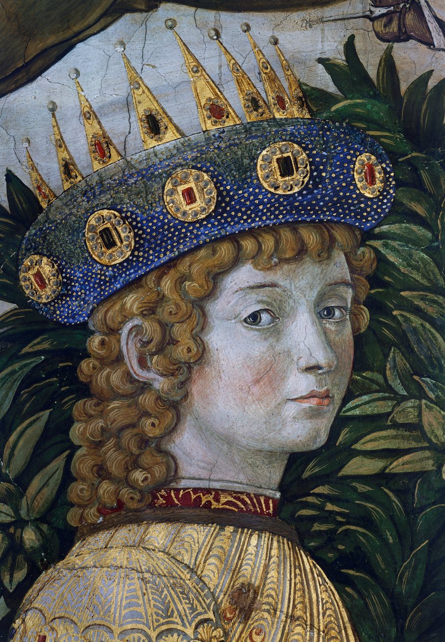 Caspar, alleged portrait of Lorenzo il Magnifico, detail from Procession of Magi بواسطة Benozzo di Les di Sandro Gozzoli