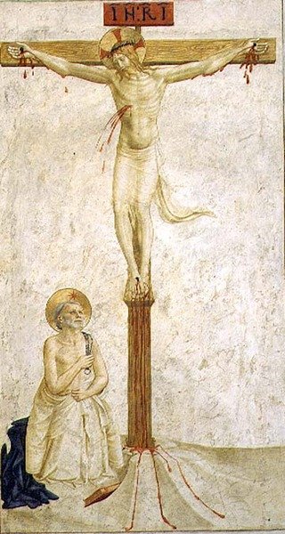 صلب مع سانت دومينيك (فريسكو) بواسطة Benozzo di Les di Sandro Gozzoli