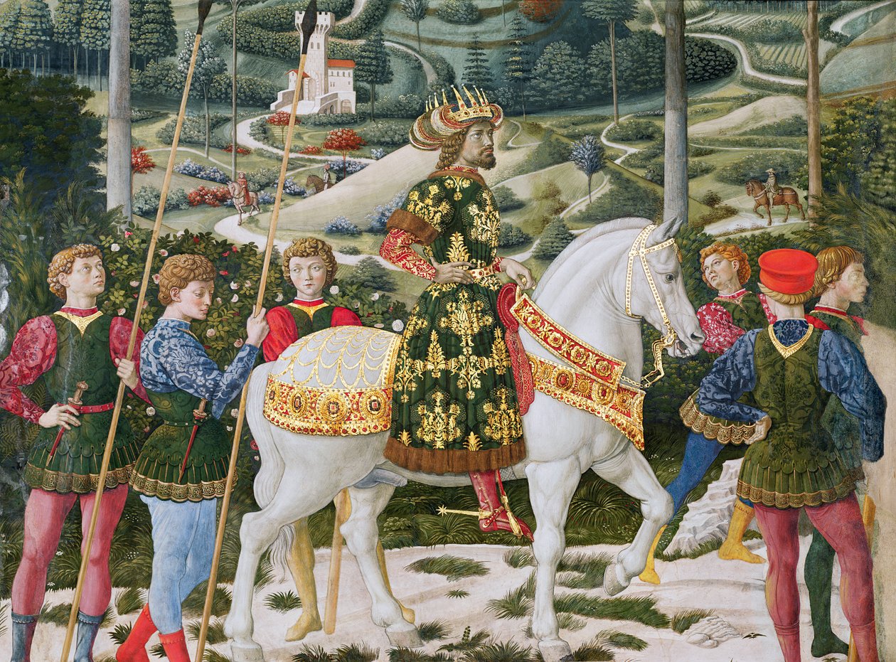 جون السابع Palaeologus 1391-1448 ، الإمبراطور الروماني الشرقي ، كواحد من الملوك الثلاثة ، التفاصيل من رحلة رحلة المجوس في الكنيسة ، ج 1460 تفاصيل جدارية 70625 بواسطة Benozzo di Les di Sandro Gozzoli