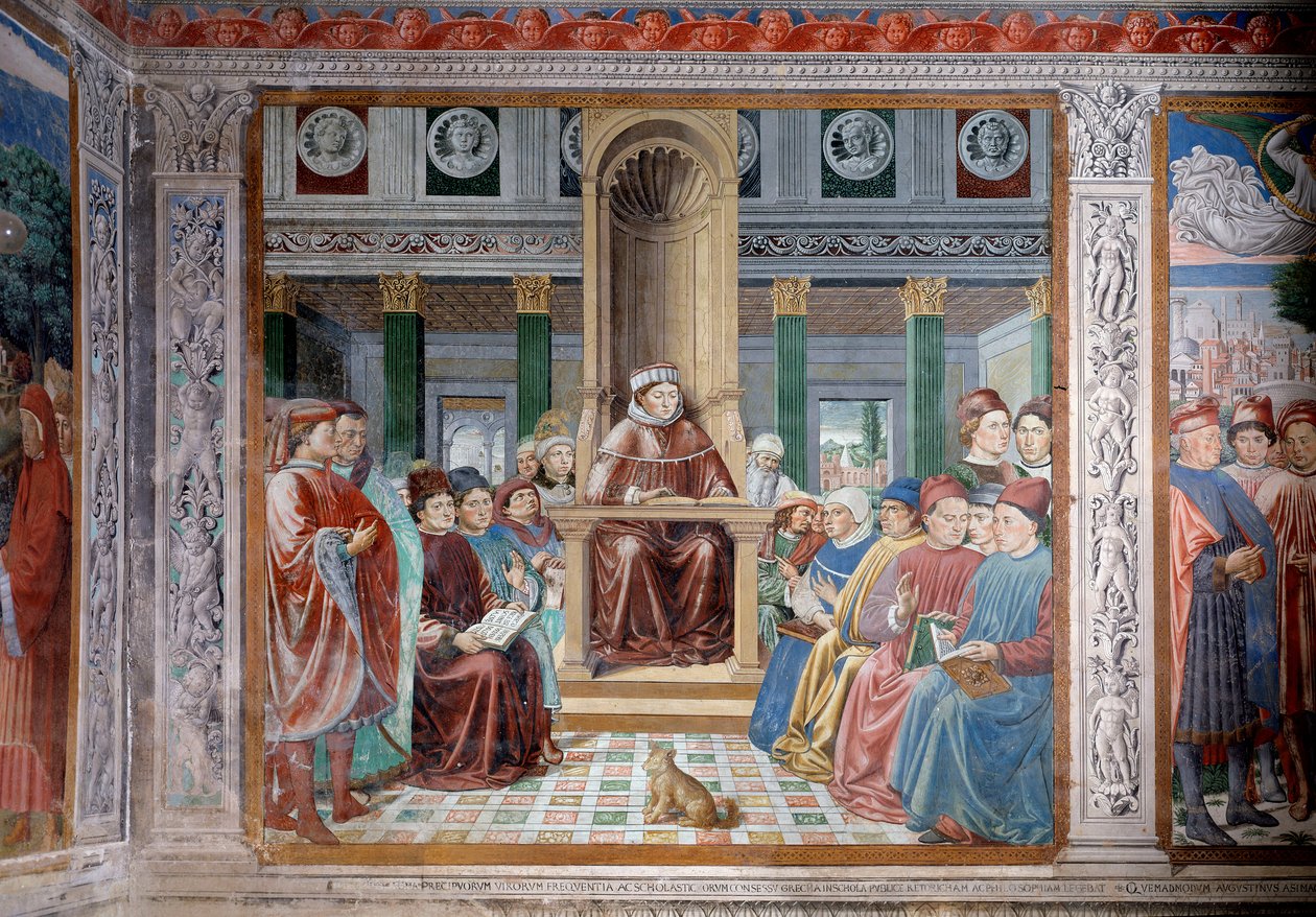 حياة القديس أوغسطينوس: تعليم القديس أغسطينوس في روما (فريسكو بواسطة Benozzo di Les di Sandro Gozzoli