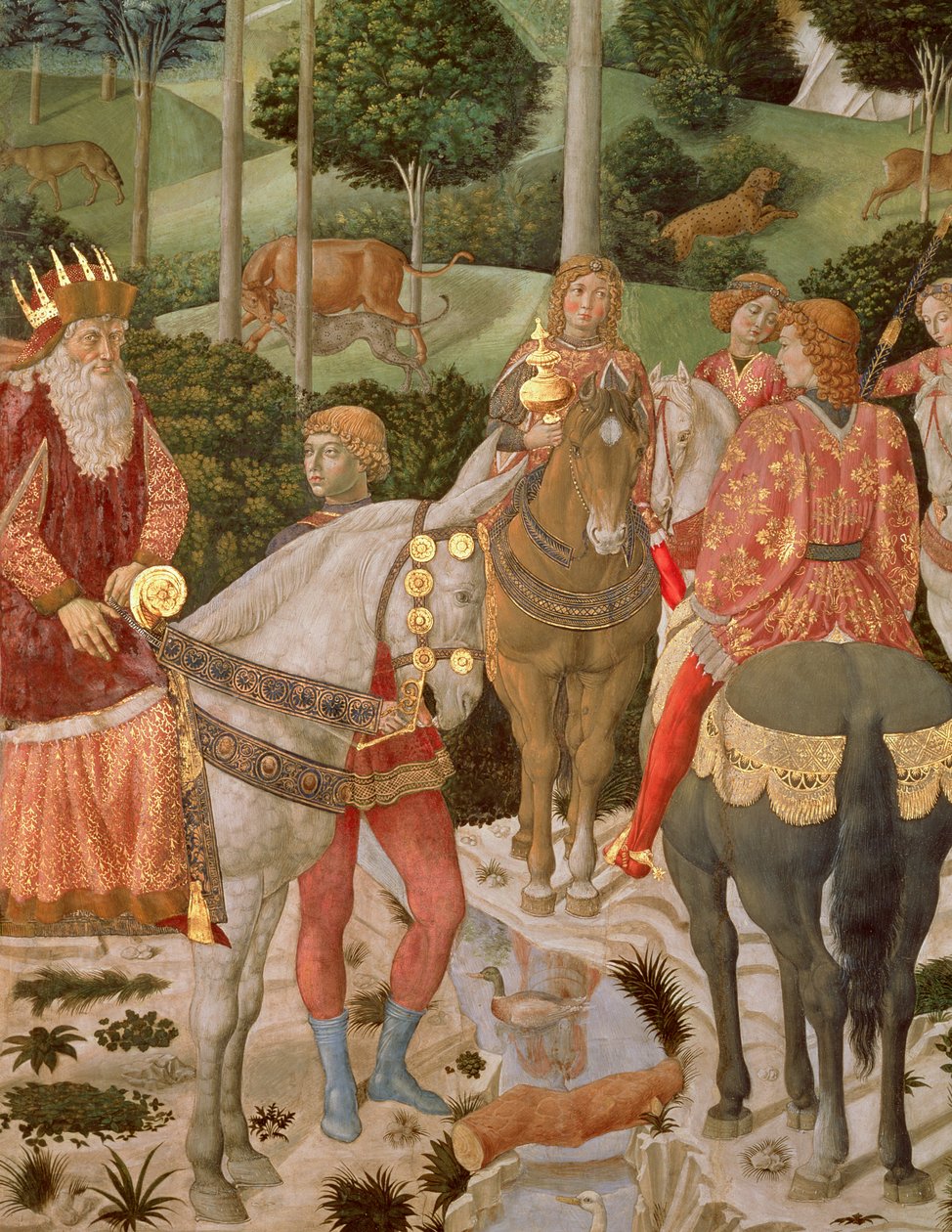 بييرو دي ميديشي (1416-69) مثل كاسبار ، التفاصيل من موكب المجوس ، c.1459-60 بواسطة Benozzo di Les di Sandro Gozzoli