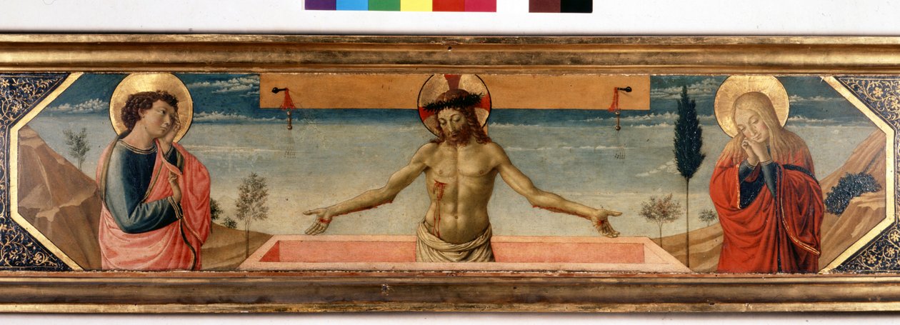 Predelle مع المسيح في التقوى والقديسين. لوحة جوزولي بينوزو (1420 - 1497) (تفصيل) بواسطة Benozzo di Les di Sandro Gozzoli