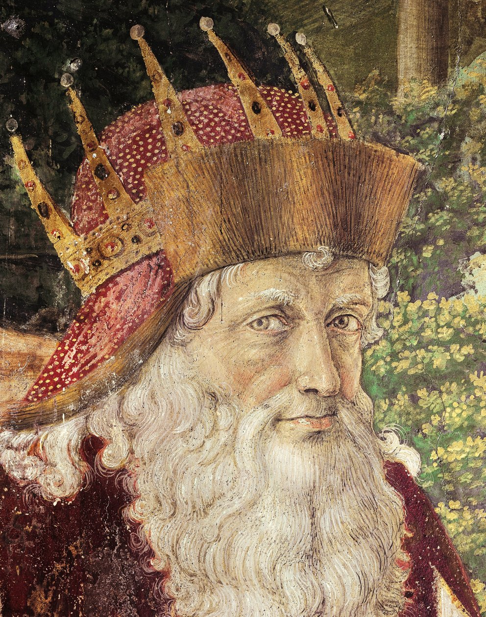 موكب المجوس لبينوزو غوزولي (1420-1497) ، لوحة جدارية. التفاصيل. كنيسة Palazzo Medici Riccardi ، فلورنسا. بواسطة Benozzo di Les di Sandro Gozzoli