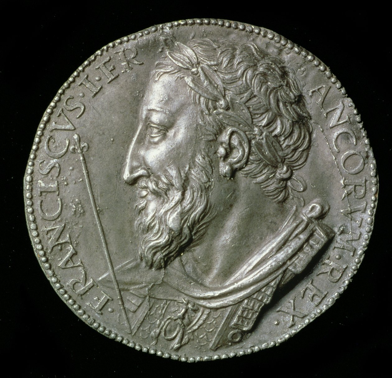CM.36-1967 فرانسيس الأول ملك فالوا ، ملك فرنسا (1515-1547) uniface ، 1537 (الرصاص) بواسطة بنفينوتو تشيليني