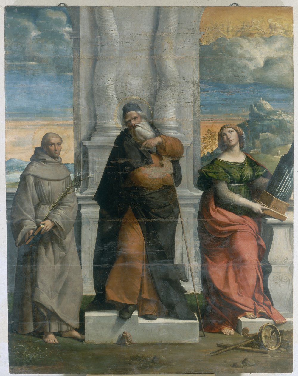 S. Antonio من Padua و S. Antonio Abate و S. Cecilia بواسطة Benvenuto Tisi da Garofalo
