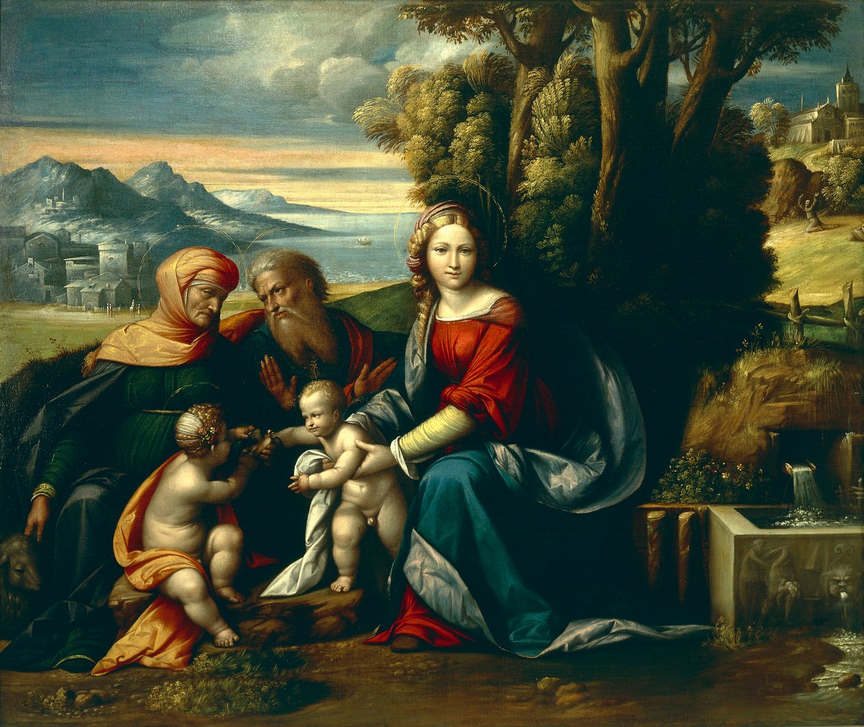 محادثة مقدسة ، بقلم بنفينوتو جاروفالو (1481-1559) بواسطة Benvenuto Tisi da Garofalo