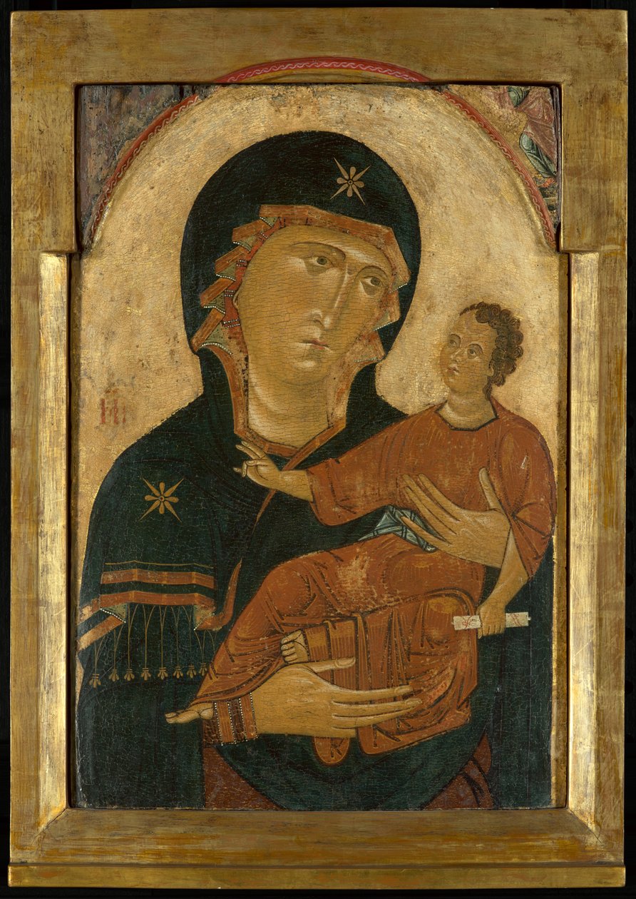 مادونا والطفل ، c.1230-1240 (تمبرا وورقة الذهب على اللوحة) بواسطة دائرة عائلة Berlinghieri من دائرة عائلة Berlinghieri