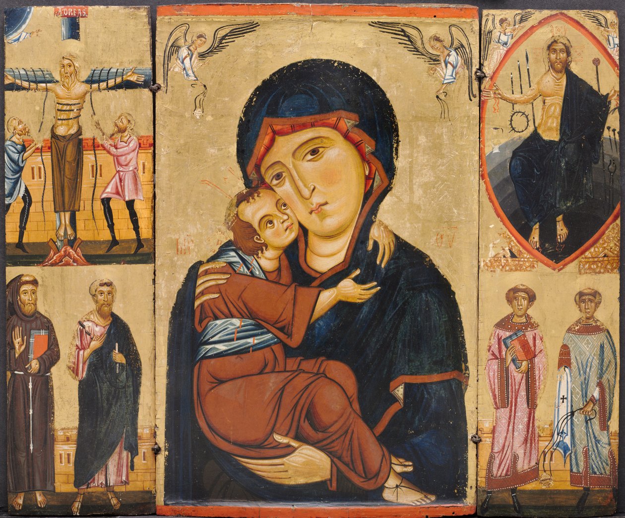 العذراء والطفل مع القديسين ، 1230s بواسطة Berlinghiero Berlinghieri
