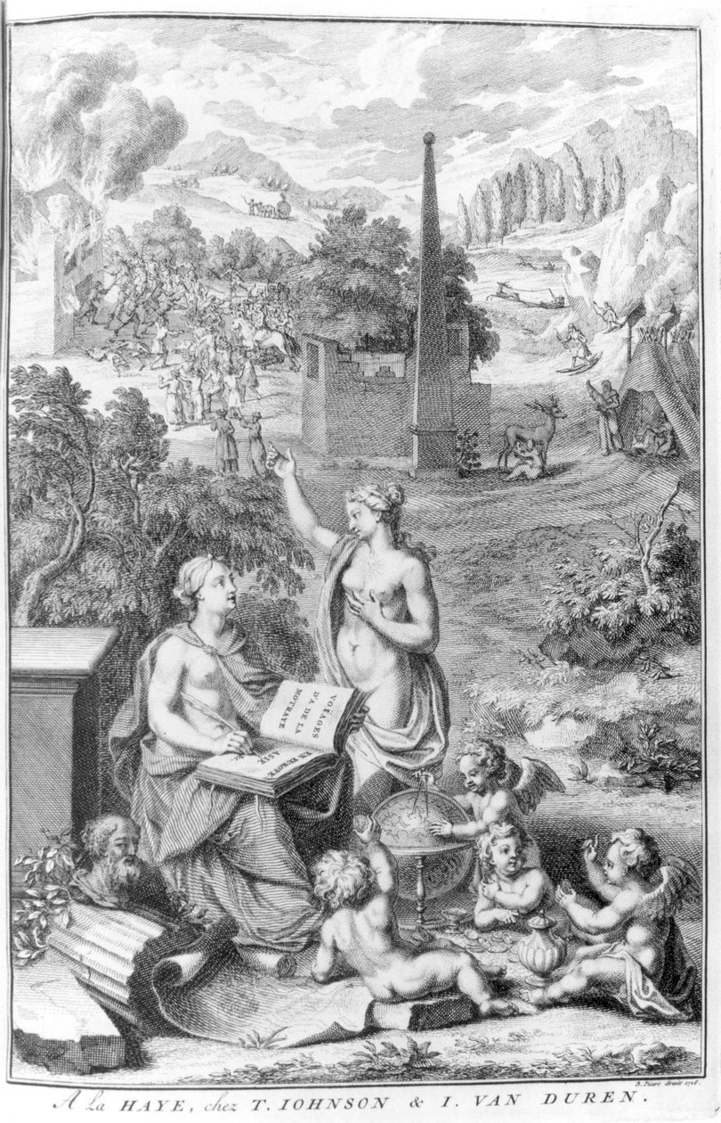 واجهة إلى "رحلات ... en Europe، en Asie et en Afrique" بقلم Sieur de la Motraye ، تم نشره عام 1727 بواسطة برنارد بيكارت