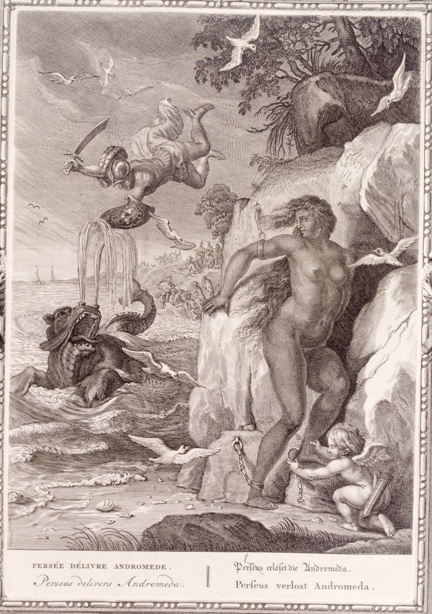 Perseus يسلم أندروميدا من وحش البحر ، 1731 بواسطة برنارد بيكارت