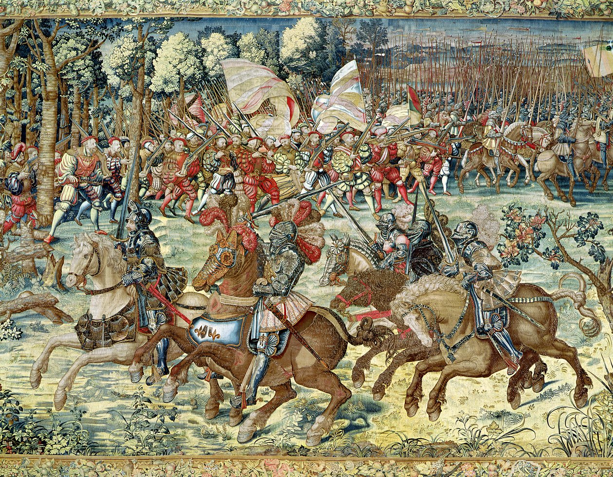 معركة بافيا. تقدم تشارلز الخامس (1500-58) (نسيج) (انظر 1481147 لمزيد من التفاصيل) بواسطة برنارد فان أورلي