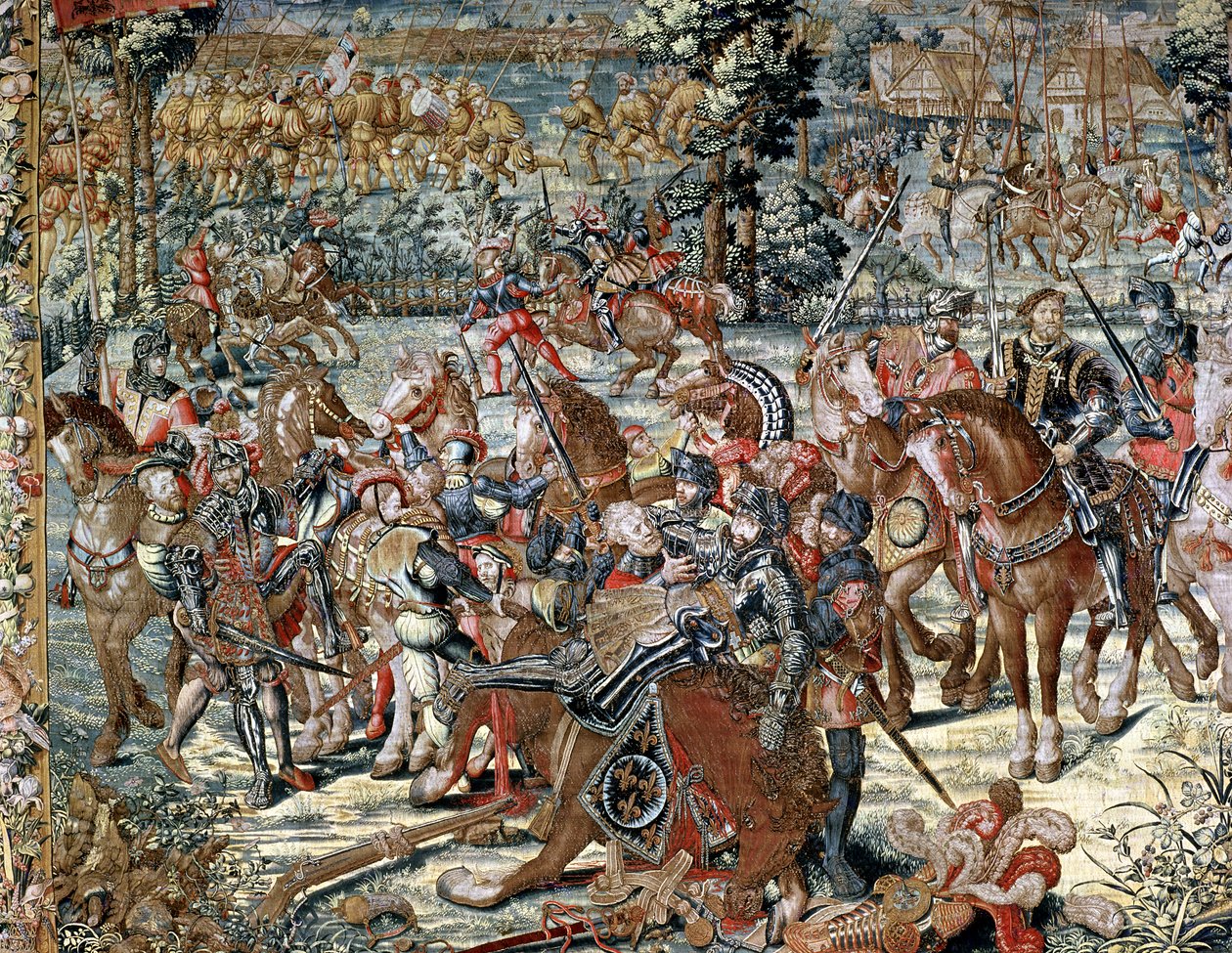 معركة بافيا. القبض على فرانسوا الأول (1494-1547) 24 فبراير 1525 (نسيج) بواسطة برنارد فان أورلي