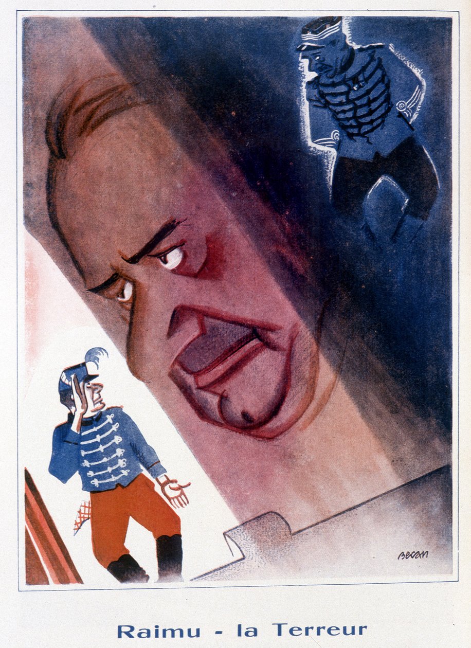 Raimu: The Terror - رسم توضيحي لـ Bernard Becan (Bernhard Kahn) (1890-1943) في "Fantasio" "" بتاريخ 15/11/1932 بواسطة برنار بيكان