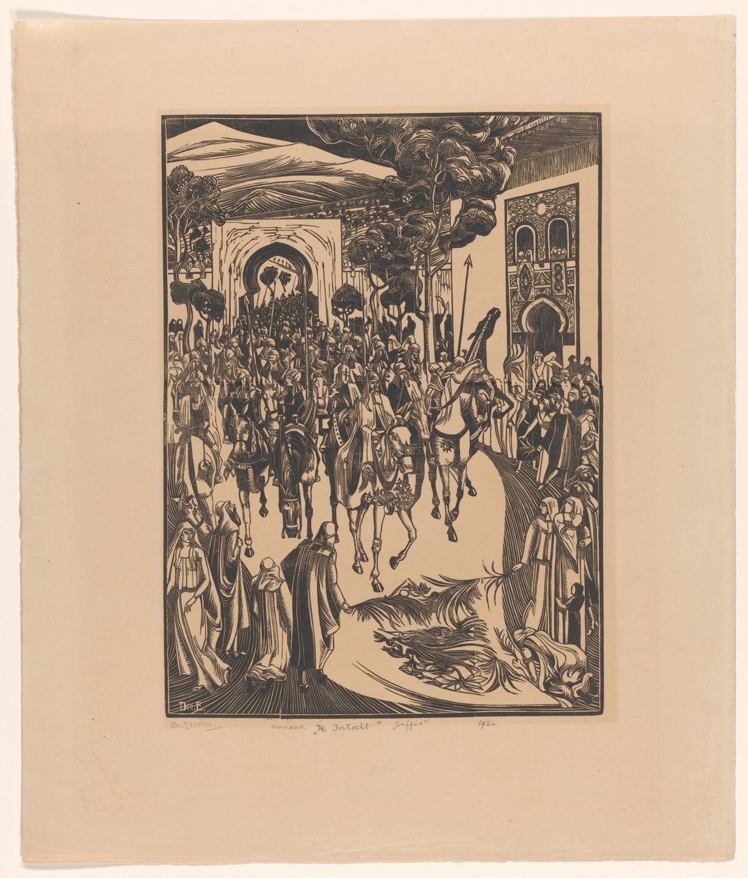 De Intocht (العنوان الأصلي على الكائن) Saffia (العنوان الأصلي على الكائن) بواسطة برنارد إيسرس (توقيع الفنان)