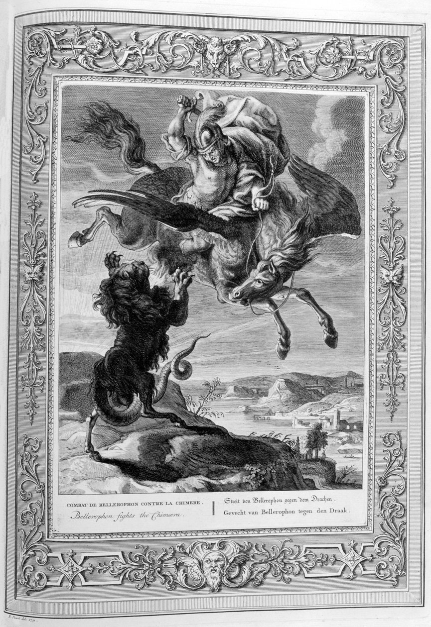 يحارب Bellerophon الوهم ، 1733 بواسطة برنارد بيكارت