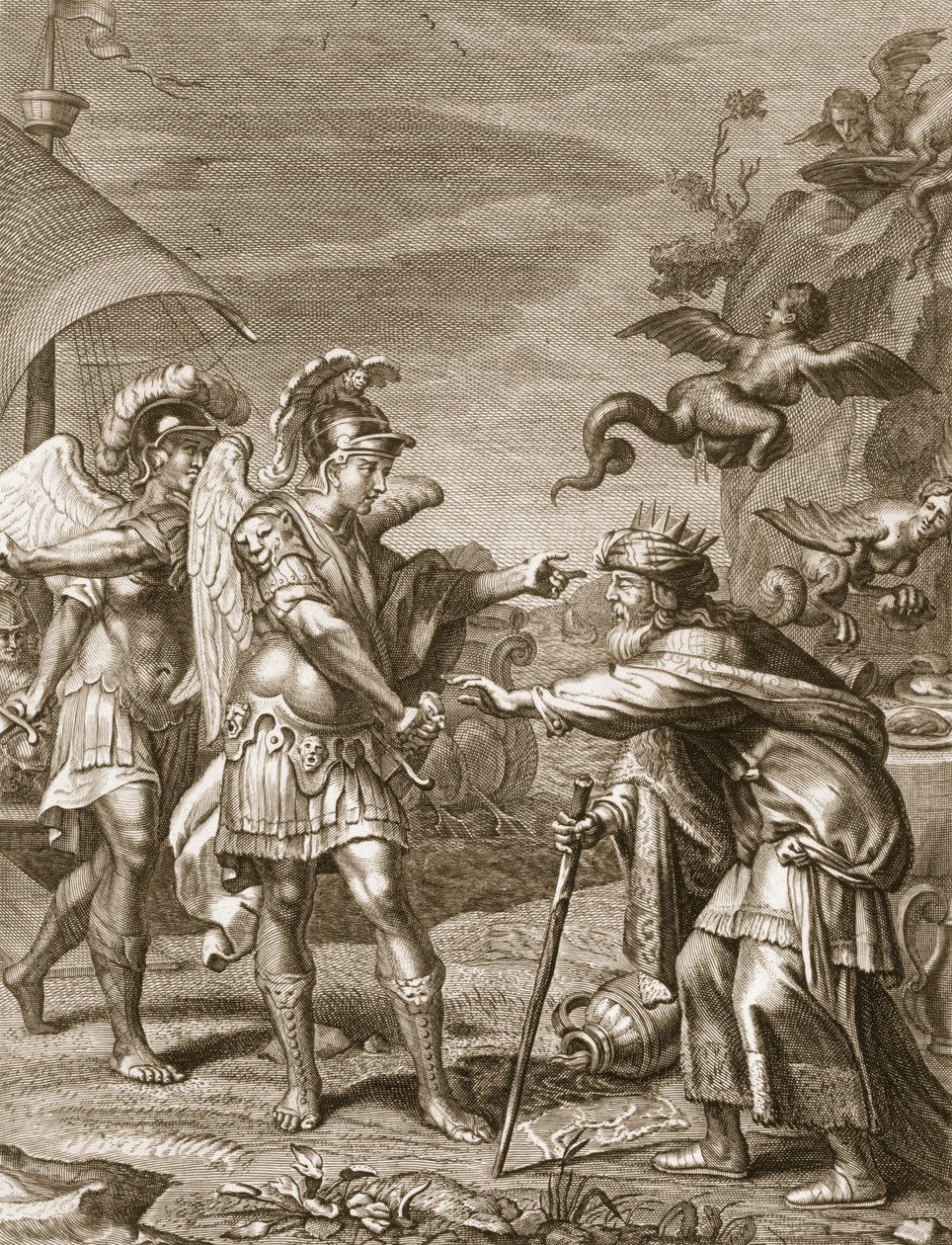 يتم تسليم Phineus من Harpies بواسطة Calais و Zethes ، 1731 بواسطة برنارد بيكارت