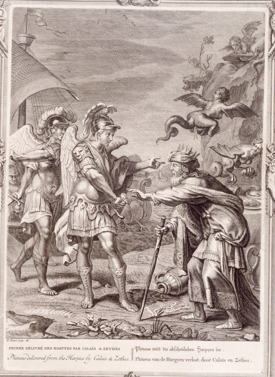 يتم تسليم Phineus من Harpies بواسطة Calais و Zethes ، 1731 بواسطة برنارد بيكارت
