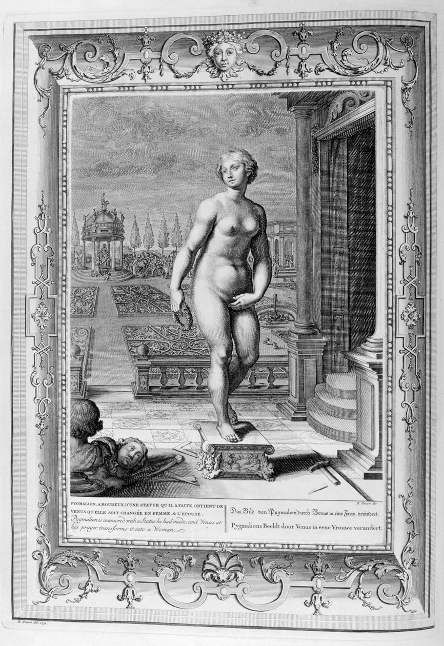Pygmalion مفتون بتمثال قام به ، 1733. بواسطة برنارد بيكارت