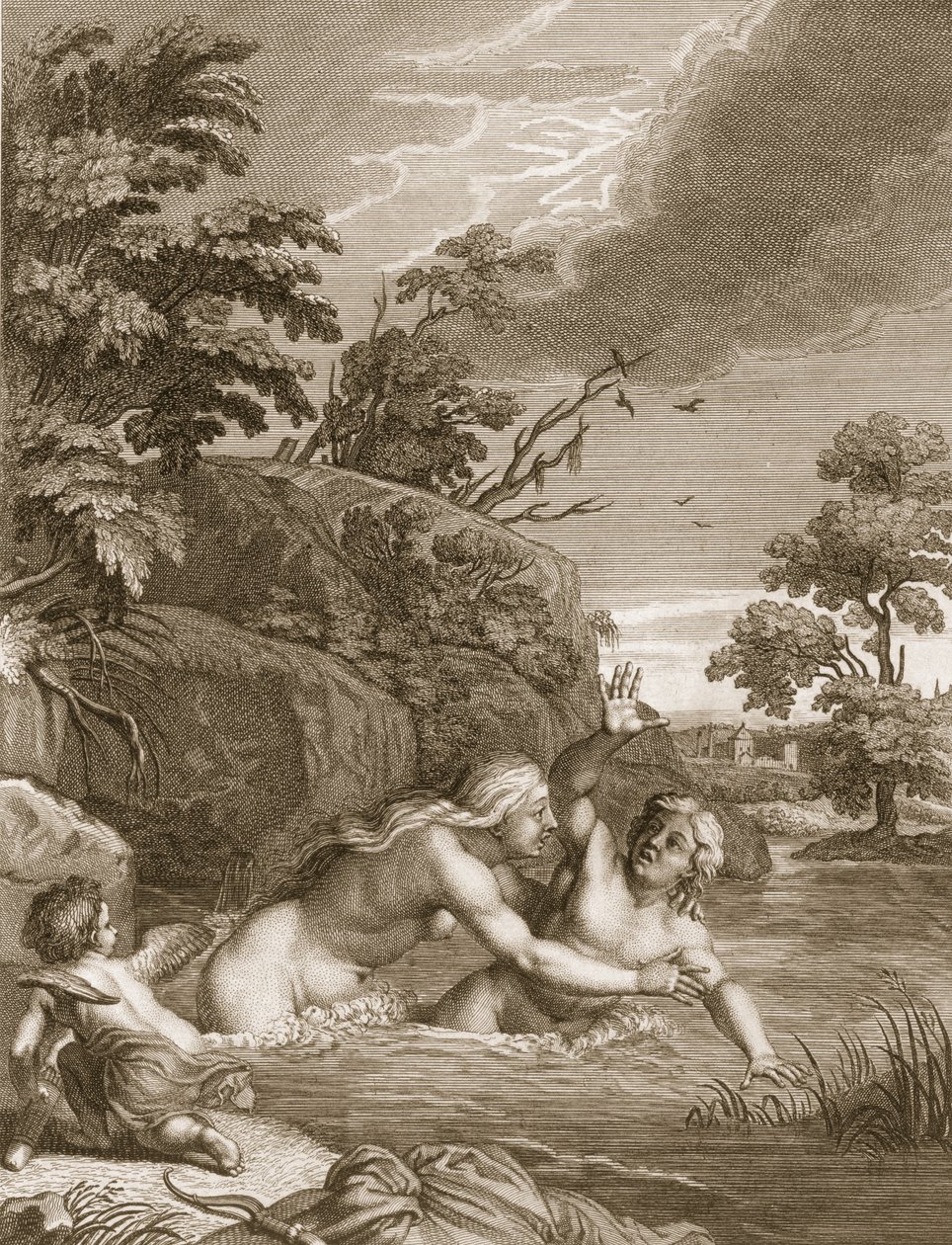 Salmacis and Hemaphroditus United in One Body، 1731 بواسطة برنارد بيكارت