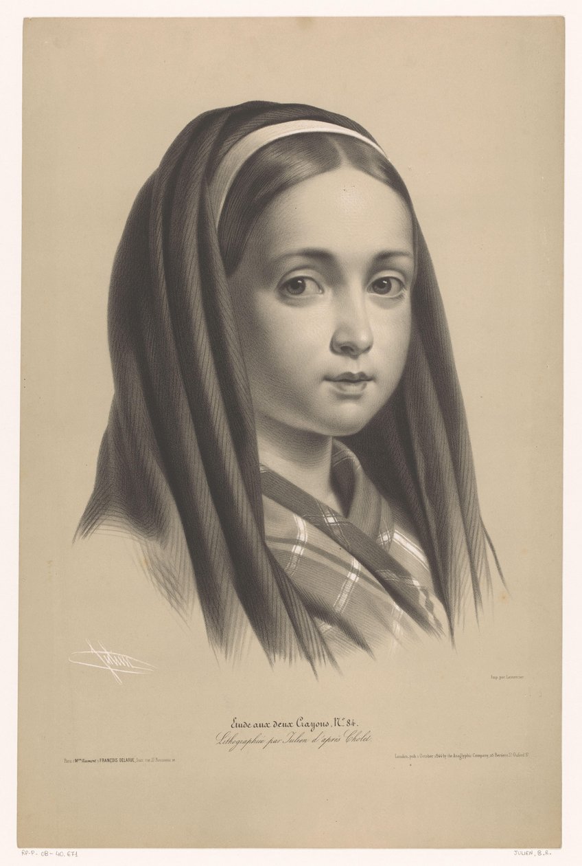 صورة لفتاة دراسات في نوعين من الطباشير (عنوان السلسلة) Etude aux deux Crayons (عنوان السلسلة على الكائن) بواسطة برنارد رومان جوليان