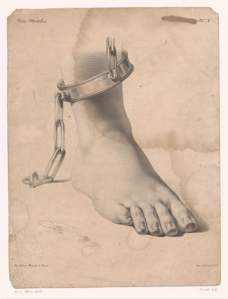 دراسة القدم مع ربط الكاحل عينات الرسم الصغيرة (عنوان السلسلة) Petits Modèles (عنوان السلسلة على الكائن) بواسطة برنارد رومان جوليان