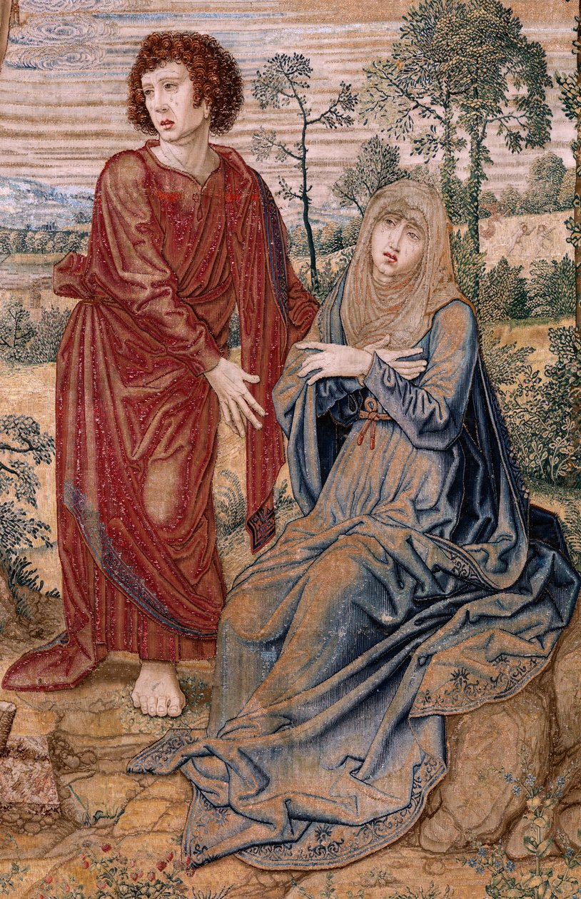 نسيج فلمنكي. سلسلة Dais of Charles V (Baldachin of Margaret of Austria). المسيح الرحمة (Cristo de la Misericordia). لوحة نسيج خلف المنصة. الموديل برنارد فان أورلي (1491-1542). مصنع Pieter de Pannemaker ، بروكسل. 1518-1524. قماش G بواسطة برنارد فان أورلي
