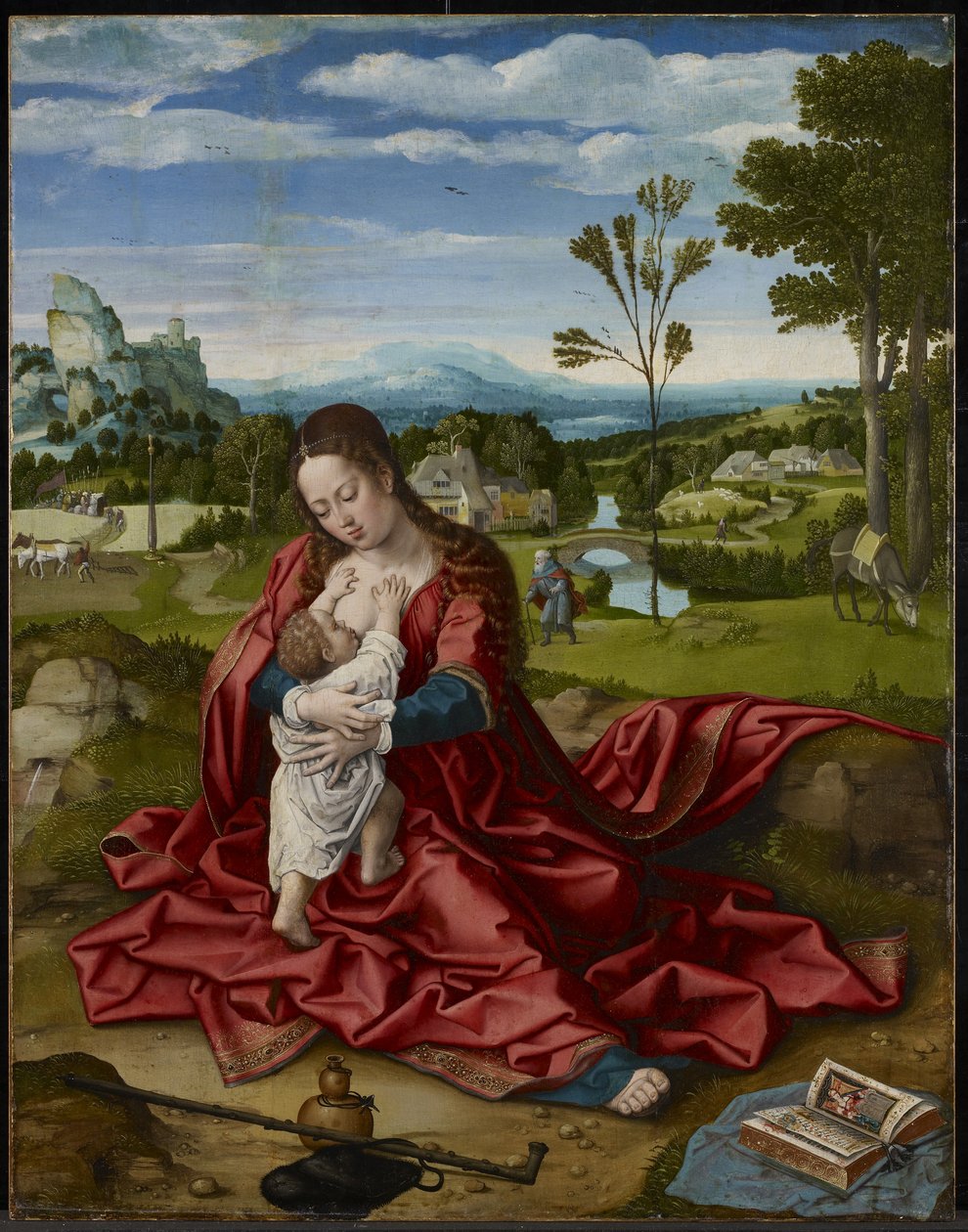 الباقي على الرحلة إلى مصر ، c.1518 (زيت وجيسو على اللوحة) بواسطة برنارد فان أورلي