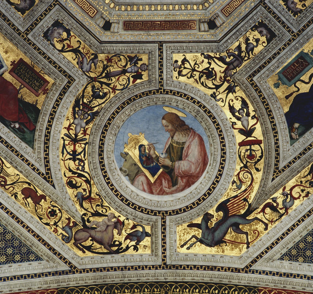 قبو الكاهن مع لوقا الإنجيلي ، سانتا ماريا ديل بوبولو ، روما ، c.1484-92 بواسطة برناردينو دي بيتو بينتوريتشيو