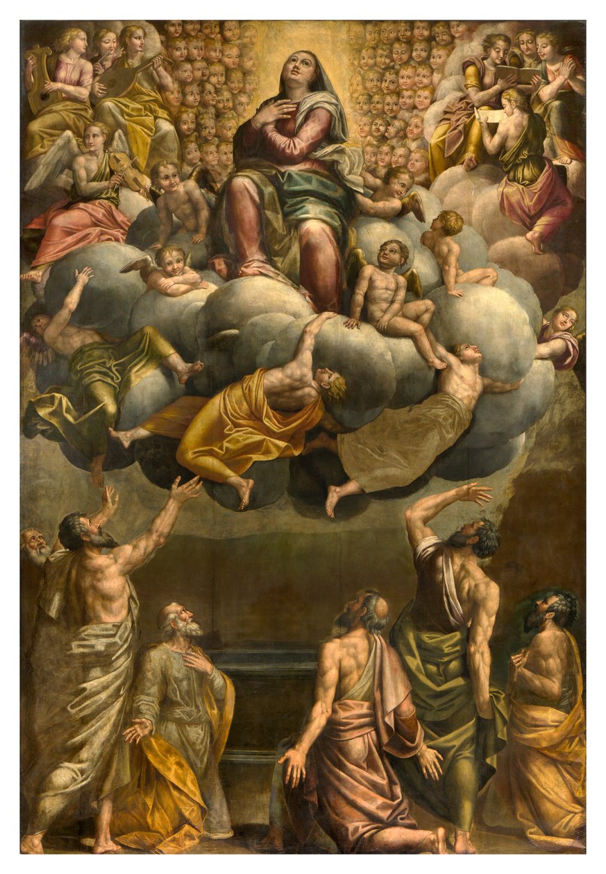 Apse ، Altarpiece لبرناردينو جاتي يسمى Il Sojaro الذي أكمله جيوفاني باتيستا تروتي يسمى IL Malosso ، افتراض العذراء بواسطة برناردينو جاتي