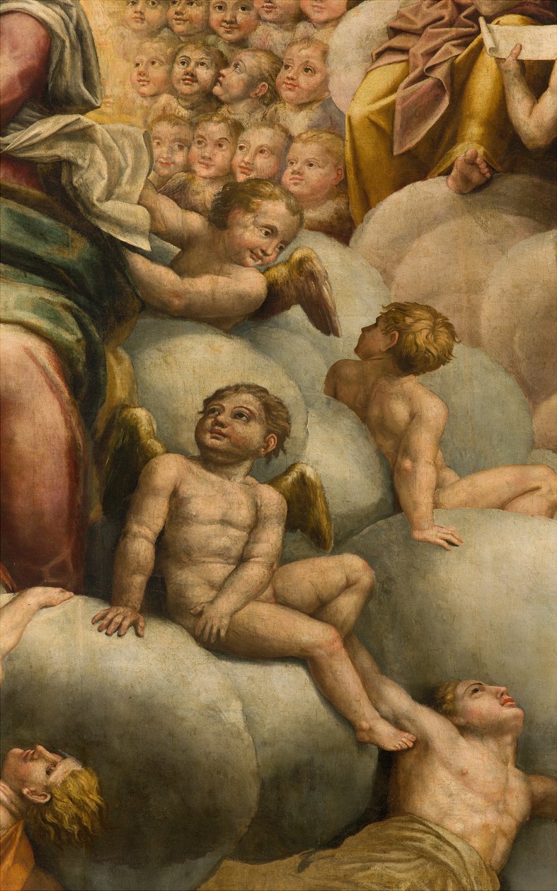 Apse ، Altarpiece لبرناردينو جاتي يسمى Il Sojaro الذي أكمله جيوفاني باتيستا تروتي يسمى IL Malosso ، افتراض العذراء بواسطة برناردينو جاتي