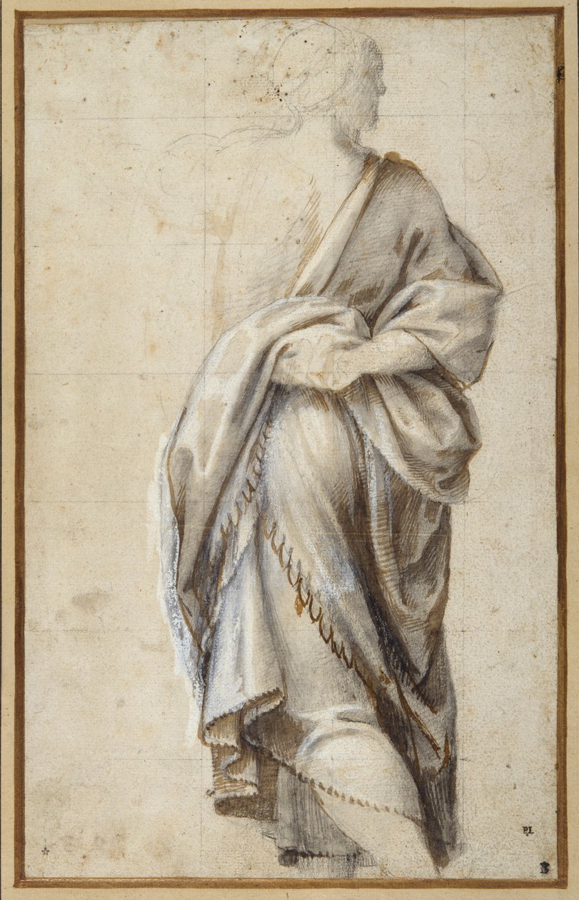 Study for a figure in the Adoration of the Magi (pen & brown ink with body colour on paper) بواسطة برناردينو جاتي