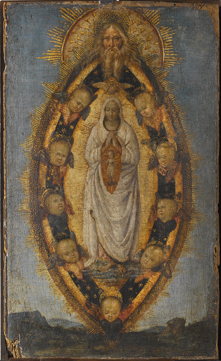 L 'Imaculee Conception - الحبل بلا دنس ، بقلم Pinturicchio ، برناردينو ، مدرسة. زيت على خشب. الأبعاد: 33.5 × 21 سم. المتحف الوطني ستوكهولم بواسطة برناردينو دي بيتو (مدرسة) بينتوريتشيو