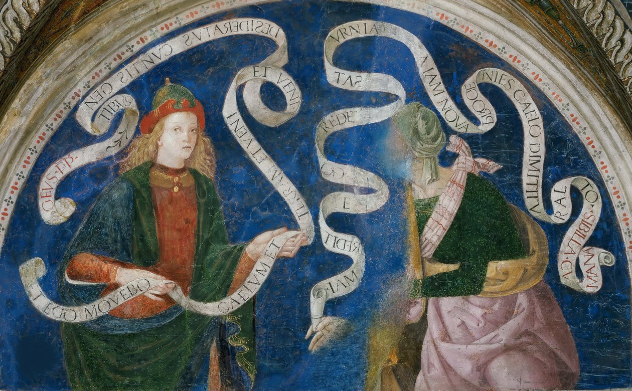 Le prophete Aggee et la sibylle de Cumes - النبي حجي والعرافة العمانية ، بقلم بينتوريكيو ، برناردينو ، ورشة عمل (1454-1513). فريسكو بواسطة برناردينو دي بيتو (ورشة عمل) بينتوريتشيو
