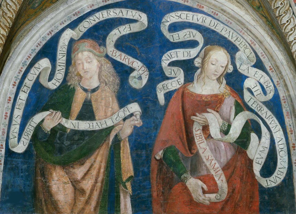 Le prophete Baruch et la sibylle samienne - النبي باروخ والعرافة الساموية ، بقلم بينتوريتشيو ، برناردينو ، ورشة عمل (1454-1513). فريسكو بواسطة برناردينو دي بيتو (ورشة عمل) بينتوريتشيو