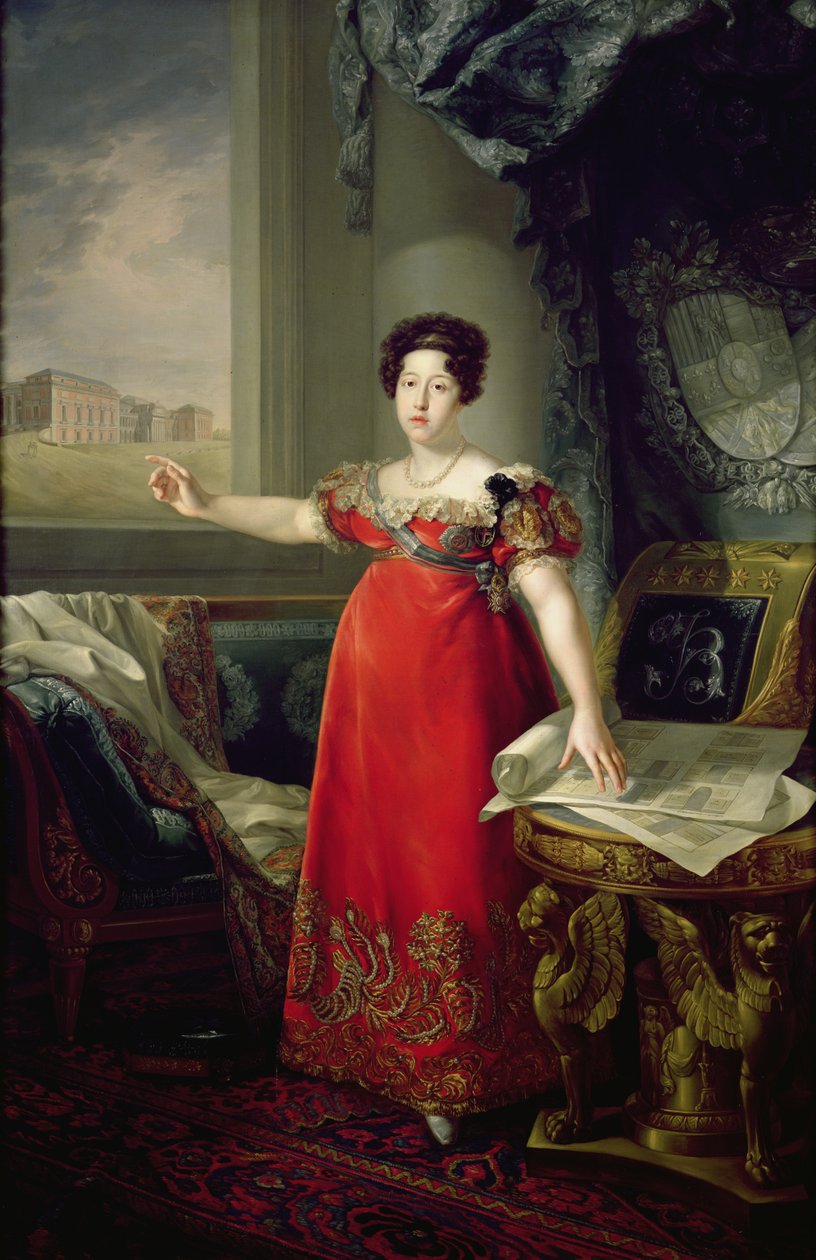 الملكة دونا ماريا إيزابيل دي براجانزا ، 1829 بواسطة Bernardo Lopez y Piquer