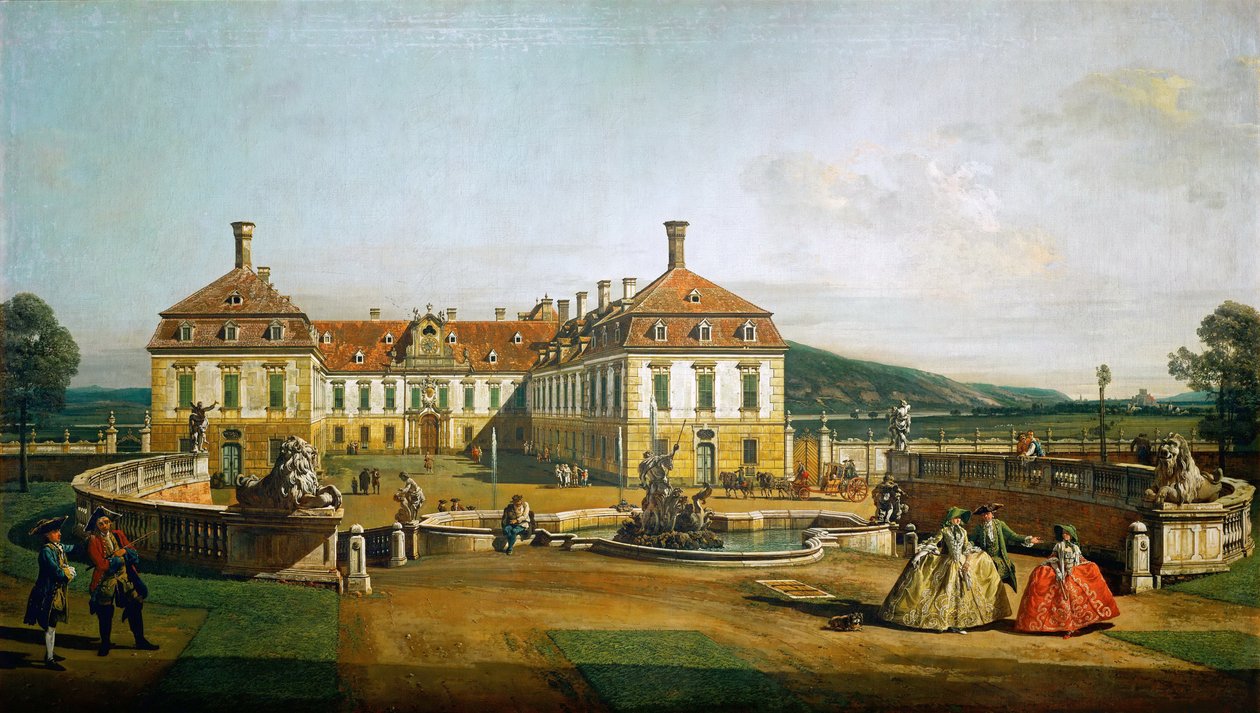 قصر المتعة الإمبراطوري Schloßhof ، Ehrenhofseite بواسطة برناردو بيلوتو (كاناليتو)
