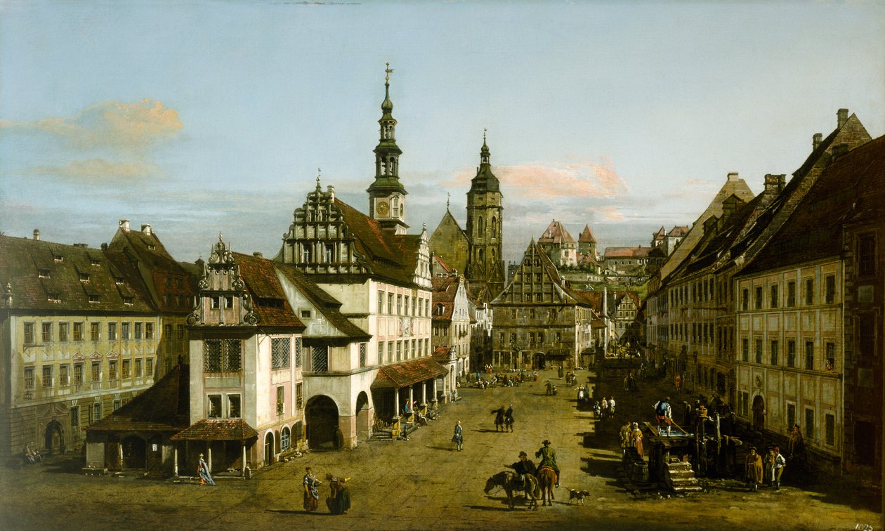 السوق في Pirna ، c.1764 بواسطة برناردو بيلوتو (كاناليتو)