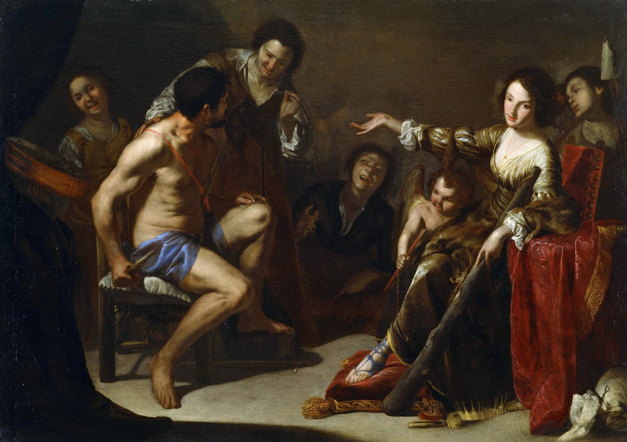 لوحة "هرقل وأومفيل" لبرناردو كافالينو (1616-1656) الآية 1640 خافت 127x180.3 سم المتحف الوطني للفن الغربي ، طوكيو بواسطة برناردو كافالينو